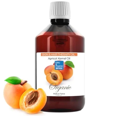 Abbildung von bleumarine Bretania Bio Aprikosenkernöl 100% Rein Haut und Haarpflege Schnelle Absorption Für Sensible Verbessert Haar Nagelstruktur, 250 ml