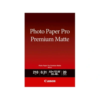 Abbildung von Canon Fotopapier PM 101 Premium matt DIN A3+, 20 Blatt (210 g/qm) für Tintenstrahldrucker