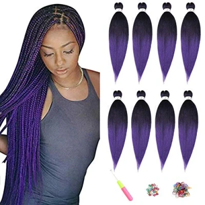 Abbildung von Pre Stretched Braiding Haar ShowJarlly Easy Braid Professionelle Kunstfaser Häkelborten 20 Zoll 8Packs/Lot Yaki Texture Flechten Haarverlängerungen Häkelgeflecht Weiche Crochet
