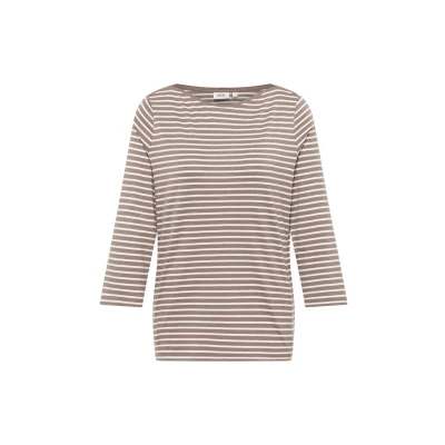 Abbildung von Cecil Gestreiftes Langarmshirt, Damen, Größe: XL, Braun