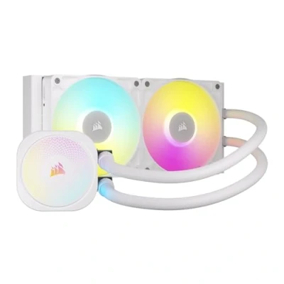 Abbildung von CORSAIR iCUE LINK Titan 240 RX RGB Flüssig CPU Kühler 240mm AIO 2X RX120 Lüfter Inklusive Geeignet Für Intel LGA 1851/1700, AMD AM5/AM4 System Hub Weiß