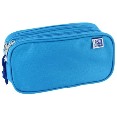 Abbildung von Oxford, Kangoo Kinder 3 Fächer Schultasche Elastisches Gummi Reißverschlüsse Türkis Blau, türkis, Modern