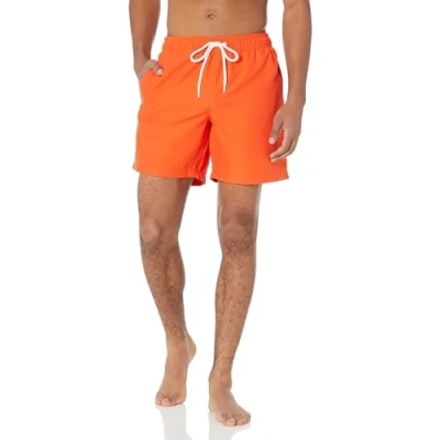 Abbildung von Amazon Essentials Herren Badehose, Schnell Trocknend, 18 cm, Orange, XS
