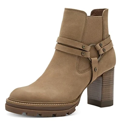Abbildung von Tamaris Damen Ankle Boots, Frauen Stiefeletten,TOUCHit Fußbett,uebergangsschuhe,uebergangsstiefel,knöchelhoch,reißverschluss,Camel,38 EU