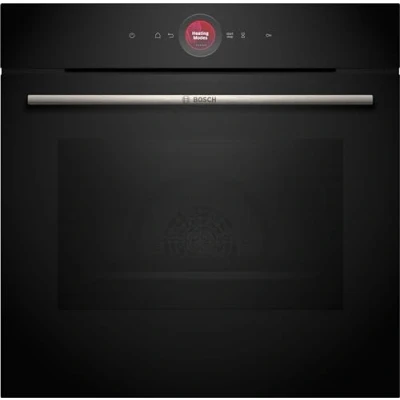 Abbildung von Bosch HBG7341B1, Serie 8 Smarter Einbau Backofen, 60 x cm, Made in Germany, Schwarz, Schmutzabweisend &amp; Selbstreinigend, Air Fry, Assist Automatik, 3D Heißluft, Farb Touchscreen Bedienring