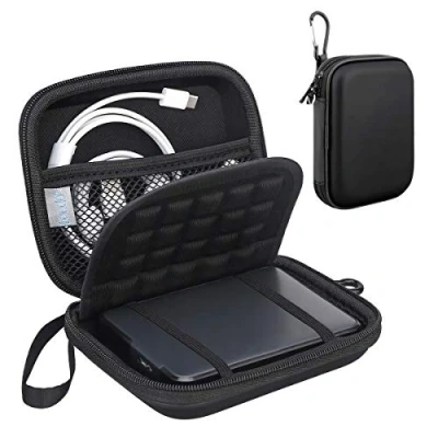 Abbildung von Lacdo Externe Festplattentasche Hard Drive Case für Western Digital WD Elements/WD My Passport Ultra/WD Game 2.5 Zoll HDD 500GB 1TB 2TB 3TB 4TB 5TB Eva Schutzhülle Stoßfest Wasserdicht, Schwarz