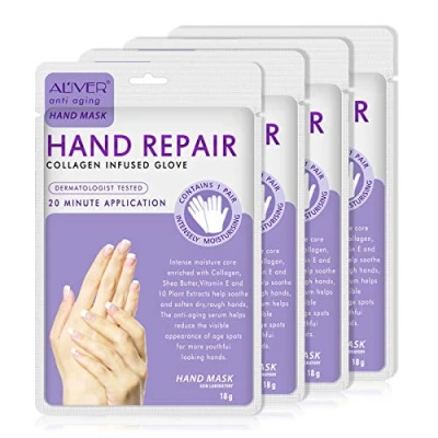 Abbildung von Hand Mask Feuchtigkeitsspendende Handschuhe für die Handpflege Pflegende Regenerierende Peeling Maske Trockenes Altern und Rissige Hände (4 Paar)