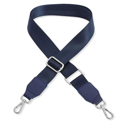 Abbildung von Schultergurt für Handtasche Laptoptasche Dunkelblau [Metallfarbe: Silber] Länge verstellbar 89 142 cm Breite 3,8 Ersatz Gurt Band Schulterriemen Strap Umhängegurt