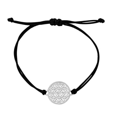 Abbildung von Nuoli® Blume des Lebens Armband Damen Silber (14 20 cm verstellbar) Lebensblume Armbändchen für Frauen &amp; Mädchen