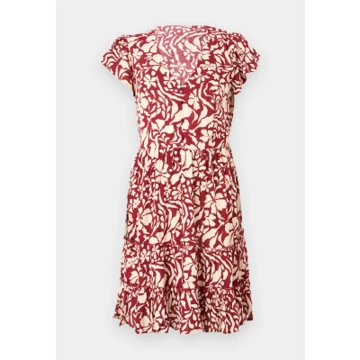 Abbildung von ONLY Onlclaudette LIFE MINI Dress Freizeitkleid, Damen, Größe: XXL, Merlot/narri