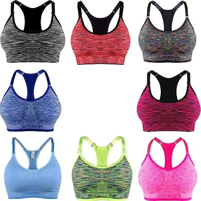 Abbildung von Libella 3er Pack Damen Bustier Bralette Sport BH Wohlfühl Sportliche Comfort Gepolsterter Push UP Stützfunktion verstellbare Träger Ohne Bügel Yoga Fitness 3714 Zufallsprinzip SM