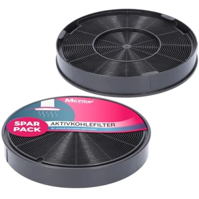 Abbildung von McFilter 2x Aktivkohlefilter Ø 200mm für Dunstabzugshaube Alternative AEG/Electrolux 9029793578 EFF62, Franke 112.0016.755, Bosch/Siemens/NEFF 00748732 00748733 DHZ5316, Miele 06532971 DKF14 1