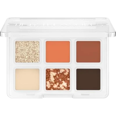 Abbildung von Catrice Tiny Treasures Eyeshadow Palette, Lidschatten, Nr. 030, Orange, 6 Orange Töne, schimmernd, glitzernd, vegan, ohne Mikroplastikpartikel, Nanopartikel frei, Parfüm, 1er Pack (4.2g)