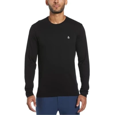 Abbildung von Original Penguin Herren Long Sleeved Small Embroidered Logo T Shirt, True Black, 010, XXL
