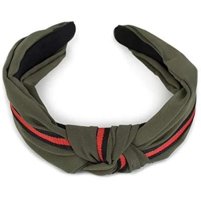 Abbildung von styleBREAKER Damen Haarreif mit Knoten und Zierstreifen, Retro Style Haarband, Headband 04026018, Farbe:Oliv