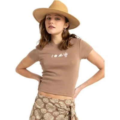 Abbildung von Roxy Beach LOVE Tshirt print, Damen, Größe: Medium, Portabella