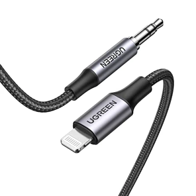 Abbildung von UGREEN Lightning Klinke Kabel 3,5 mm Kopfhörer Aux auf Adapter kompatibel mit iPhone 14 Pro 13 Max Mini 12 11 X XS 7 usw. (1M)