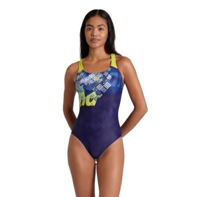 Abbildung von Arena Womens Splash Point Swimsuit SWIM PRO BACK Badeanzug, Damen, Größe: 34, Navy/soft green