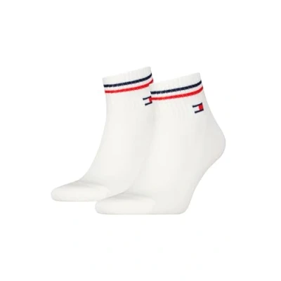 Abbildung von Tommy Hilfiger Unisex Quarter Retro 2ER PACK Socken, Größe: 39 42, Weiss