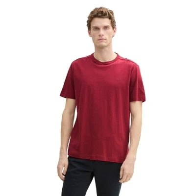 Abbildung von Tom Tailor Herren 1045627 T Shirt, 35930 Deep Red, M