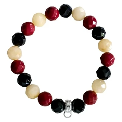 Abbildung von THOMAS SABO Charm Armband »Deutschland Farben, X0195 614 7 L17«, mit Aventurin, Obsidian, Koralle