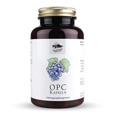 Abbildung von KRÄUTERHANDEL SANKT ANTON OPC Traubenkernextrakt Kapseln 500 mg Hochdosiert Vitamin C Kaltgepresst Deutsche Premium Qualität (120 Kapseln)…