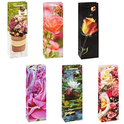 Abbildung von TSI Geschenktüten ROSEN, 12er Packung, Größe: Flasche (HxBxT 36 x 12 8 cm), Art. Nr. 84285