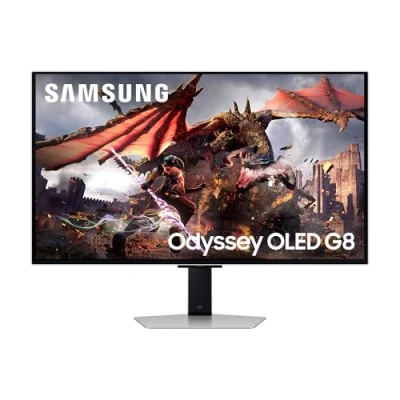 Abbildung von Samsung Odyssey G80SD OLED Gaming Monitor, 32 Zoll, 4K AI Upscaling, UHD Bildschirm, 3.840 x 2.160, Bildwiederholrate 240 Hz, Reaktionszeit 0,03 ms (G/G), AMD FreeSync Premium Pro, LS32DG800SUXEN