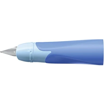 Abbildung von STABILO Rechtshänder Griffstück für ergonomischen Schulfüller mit Standard Feder M EASYbirdy Pastel Edition in blau/hellblau
