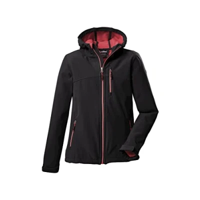 Abbildung von Killtec Mädchen Soft Shell Jacke Softshell mit Kapuze Girls Softshelljacke wasserabweisend 00238 dunkelanthra 140