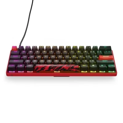Abbildung von SteelSeries Apex 9 Mini Faze Clan Optische Tastatur mit Schnelleinstellungsoptionen Kompakter 60% Formfaktor Switches RGB Anpassungsoptionen Amerikanisch QWERTY