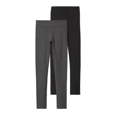 Abbildung von NAME IT Mädchen Nkfvivian 2p Noos Leggings, Dark Grey Melange, 158 164 EU