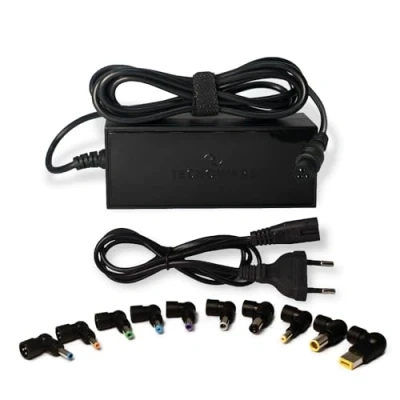 Abbildung von Tecnoware Power Systems Universal Ladegerät 95W, Kompatibel mit Acer, ASUS, Sony, Toshiba, HP, Dell, LG, Lenovo, IBM, Fujitsu, Samsung, 10 Steckverbinder, Lange Lebensdauer, Schwarz, 95W