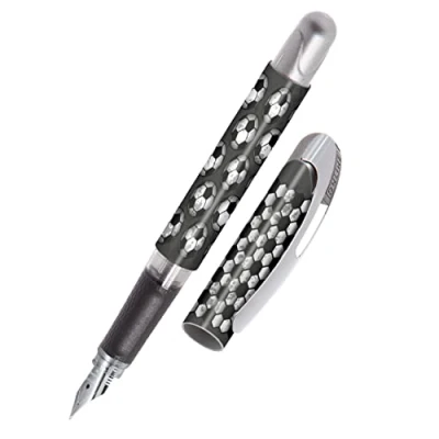 Abbildung von Online Füller College Goal, Tinten für Rechtshänder, ergonomisches Griffstück, hochwertige Iridium Feder medium, Standard Tintenpatronen, inkl. Kombipatrone blau, Allergiker geeignet