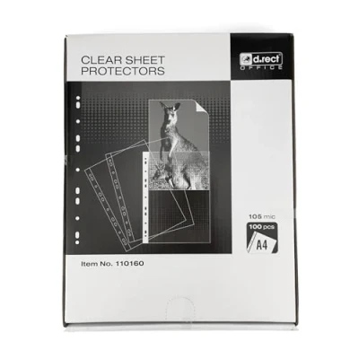 Abbildung von D.RECT 100 Stück Prospekthüllen, Dokumentenhüllen, 105 µm/Mic/Mikron Stärke: 0,105 mm, 230x302 Kartonverpackung, glasklar