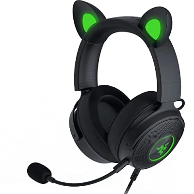 Abbildung von Razer Kraken Kitty V2 Pro Kabelgebundenes RGB Headset mit austauschbaren Ohren und Reaktive Stream Beleuchtung (TriForce Titanium 50mm Treiber, HyperClear Cardioid Mikrofon) Schwarz