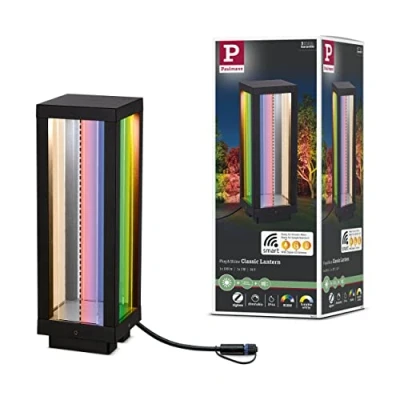 Abbildung von Paulmann 94753 Plug &amp; Shine LED Lichtobjekt Classic Lantern Smart Home Zigbee IP44 2W 90lm dimmbar 300mm Anthrazit Aluminium/Kunststoff RGBW