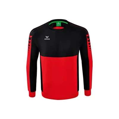 Abbildung von Erima Unisex Casual Six Wings Sweatshirt, rot/schwarz, L