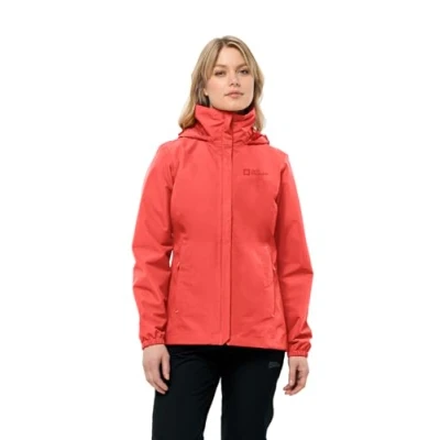 Abbildung von Jack Wolfskin Stormy Point 2L Regenjacke / wasserabweisende Jacke, Damen, Größe: XS, Vibrant red
