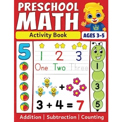 Abbildung von Preschool Math Activity Book: Learn to Count, Number Tracing, Addition and Subtraction Fun Educational Workbook for Kids Toddler &amp; Learning Activities 3 5 Year Olds