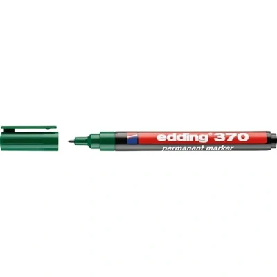 Abbildung von edding 370 Permanentmarker grün 1 Stift feine Rundspitze mm wasserfest, schnell trocknend Multimarker, Universalstift für Karton, Kunststoff, Holz, Metall, Glas, Stein, Leinwand