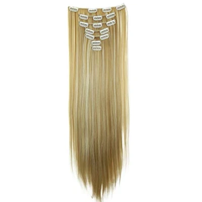 Abbildung von CAISHA XXL 60cm 8 Teile Set CLIP IN EXTENSIONS Haarverlängerung Haarteil Glatt Blond Mix CES14