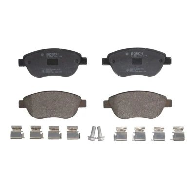 Abbildung von BOSCH 0 986 494 074 Bremsbelagsatz Low Metallic mit Montageanleitung, Anti Quietsch Blech, Schrauben