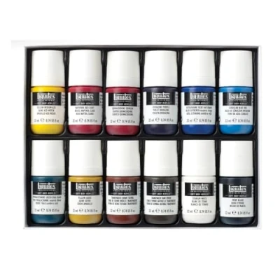 Abbildung von Liquitex 3699321 Professional Soft Body Acrylfarbe mit hochwertigen Pigmenten, hohe Farbbrillanz, lichtbeständig, deckend, wasserfest und umweltfreundlich, Acrylset 12 Farben in 22ml Essentials