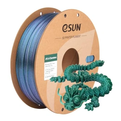 Abbildung von eSUN Chameleon PLA Filament 1.75mm, Glitter 3D Drucker Filament, Farbverlaufsänderung Maßgenauigkeit +/ 0.05mm, 1KG Spule (2.2 LBS) für Drucker, Polaris