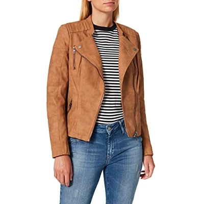 Abbildung von ONLY Damen ONLAVA FAUX LEATHER BIKER OTW NOOS jacke, Toasted Coconut, 34