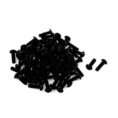 Abbildung von sourcing map 100 Stk M3x10mm Gewinde 10,9 Legierter Stahl Knopf Kopf Sechskantschraube
