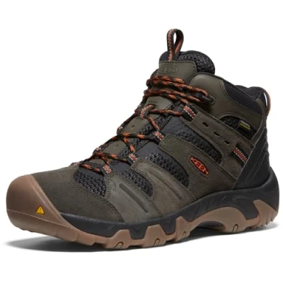 Abbildung von KEEN Herren Headout Mid Waterproof Wanderstiefel, Black Olive/Fossil Orange, 48 EU
