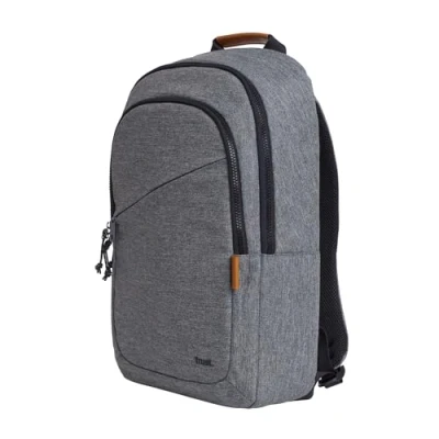 Abbildung von Trust Avana Laptop Rucksack Damen 16 Zoll, Reiserucksack 20 Liter, Backpack aus Recycelten PET Flaschen Schlag und Wetterfest, Handgepäck Rücksack Herren Schule Business Arbeit Reisen Grau
