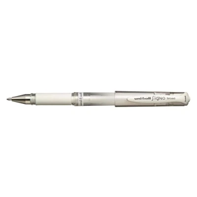 Abbildung von UNI BALL Signo Broad UM153 Gel Tintenroller, breite Spitze, 1 mm, Weiß, 6 Stück